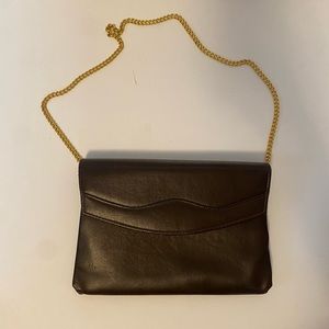 Vintage Chocolate Brown Clutch Shoulder Bag